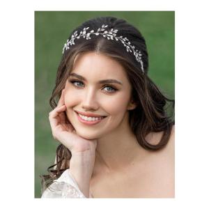imageSWEETV Rhinestone Wedding Headband Crystal Bridal Headpieces for Wedding hair piece for bride hair vine Hair Accessories for Women and Girls SilverSilver 4
