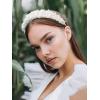 imageSWEET Pearl bridal Headbands for Women bride headband Wide Wedding Headbands for Women hair accessories white Fashion Headband for PartyprombirthdayholidayWhite 2