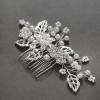 imageSWEETV Bridal Hair Comb Clip Pin Rhinestone Pearl Wedding Hair Accessories for Bride Bridesmaid Silver01Silver