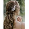 imageSWEETV Bridal Hair Comb Clip Pin Rhinestone Pearl Wedding Hair Accessories for Bride Bridesmaid Silver01Silver