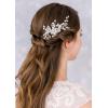 imageSWEETV Bridal Hair Comb Clip Pin Rhinestone Pearl Wedding Hair Accessories for Bride Bridesmaid Silver01Silver