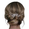 imageSWEETV Bridal Hair Comb Clip Pin Rhinestone Pearl Wedding Hair Accessories for Bride Bridesmaid Silver01Silver