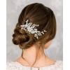 imageSWEETV Bridal Hair Comb Clip Pin Rhinestone Pearl Wedding Hair Accessories for Bride Bridesmaid Silver01Silver