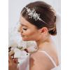 imageSWEETV Bridal Headband Handmade Wedding Headbands for Women Silver Bridal Headpieces for Wedding Hair Accessories hair bandSilver 1