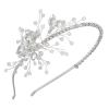 imageSWEETV Bridal Headband Handmade Wedding Headbands for Women Silver Bridal Headpieces for Wedding Hair Accessories hair bandSilver 2