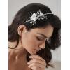 imageSWEETV Bridal Headband Handmade Wedding Headbands for Women Silver Bridal Headpieces for Wedding Hair Accessories hair bandSilver 2