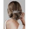 imageSWEETV Bride Silver Wedding Comb with Crystal Rhinestone Bridal Sparkly Gem Piece for Women and GirlsSliver01