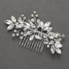 imageSWEETV Bride Silver Wedding Comb with Crystal Rhinestone Bridal Sparkly Gem Piece for Women and GirlsSliver02