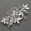 imageSWEETV Bride Silver Wedding Comb with Crystal Rhinestone Bridal Sparkly Gem Piece for Women and GirlsSliver02