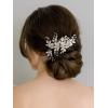 imageSWEETV Comb Handmade Wedding Hair Accessory with Rhinestones Silver for Brides and Bridesmaids Bridal Hair Pieces Wedding Headpiece2Silver