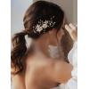 imageSWEETV Comb Handmade Wedding Hair Accessory with Rhinestones Silver for Brides and Bridesmaids Bridal Hair Pieces Wedding HeadpieceGold