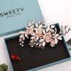 imageSWEETV Comb Handmade Wedding Hair Accessory with Rhinestones Silver for Brides and Bridesmaids Bridal Hair Pieces Wedding HeadpieceRose gold