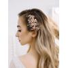 imageSWEETV Comb Handmade Wedding Hair Accessory with Rhinestones Silver for Brides and Bridesmaids Bridal Hair Pieces Wedding HeadpieceRose gold