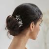 imageSWEETV Crystal Bridal Hair Clips 2pcs Handmade Rhinestone Bridal Hair Pins Set for Women Girls Bridesmaids Wedding Hair AccessoriesSliver