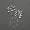 imageSWEETV Crystal Bridal Hair Clips 2pcs Handmade Rhinestone Bridal Hair Pins Set for Women Girls Bridesmaids Wedding Hair AccessoriesSliver