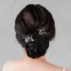imageSWEETV Crystal Bridal Hair Clips 2pcs Handmade Rhinestone Bridal Hair Pins Set for Women Girls Bridesmaids Wedding Hair AccessoriesSliver