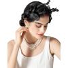 imageSWEETV Fascinators Headband with Feather Womens Tea Party Hat for Kentucky Derby Cocktail Wedding Fancy Dress PartyBlack