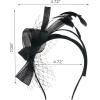imageSWEETV Fascinators Headband with Feather Womens Tea Party Hat for Kentucky Derby Cocktail Wedding Fancy Dress PartyBlack