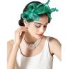 imageSWEETV Fascinators Headband with Feather Womens Tea Party Hat for Kentucky Derby Cocktail Wedding Fancy Dress PartyPeacock Green