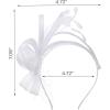 imageSWEETV Fascinators Headband with Feather Womens Tea Party Hat for Kentucky Derby Cocktail Wedding Fancy Dress PartyWhite
