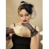 imageSWEETV Fascinators Pillbox Hats for Women Tea Party Hat and Short Lace Gloves Set Perfect for Kentucky Derby CocktailBlack