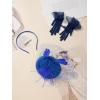 imageSWEETV Fascinators Pillbox Hats for Women Tea Party Hat and Short Lace Gloves Set Perfect for Kentucky Derby CocktailBlue