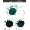 imageSWEETV Fascinators Pillbox Hats for Women Tea Party Hat and Short Lace Gloves Set Perfect for Kentucky Derby CocktailGreen