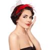imageSWEETV Fascinators for Women Tea Party Womens Fascinators for Kentucky Derby PartyChurch Cocktail1920s GatsbyRed