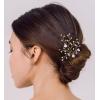 imageSWEETV Flower Beaded Wedding Hair Pins Rhinestone Bridal Hair Accessories decorative for Brides and BridesmaidPack of 3 SilverGold