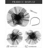 imageSWEETV Flower Fascinators Tea Party Hats for Women Formal Headwear for Kentucky Derby Cocktail Wedding Fancy Dress PartyBlack