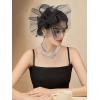 imageSWEETV Flower Fascinators Tea Party Hats for Women Formal Headwear for Kentucky Derby Cocktail Wedding Fancy Dress PartyBlack