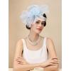 imageSWEETV Flower Fascinators Tea Party Hats for Women Formal Headwear for Kentucky Derby Cocktail Wedding Fancy Dress PartyLight Blue
