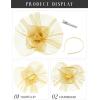 imageSWEETV Flower Fascinators Tea Party Hats for Women Formal Headwear for Kentucky Derby Cocktail Wedding Fancy Dress PartyYellow