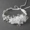 imageSWEETV Flower Wedding Headpieces for Bride Rhinestone Bridal Headband handmade bride hair vine wedding hair piece for bride hair accessories for Women and Girls SilverSilver 2