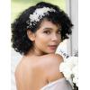 imageSWEETV Flower Wedding Headpieces for Bride Rhinestone Bridal Headband handmade bride hair vine wedding hair piece for bride hair accessories for Women and Girls SilverSilver 2