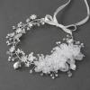 imageSWEETV Flower Wedding Headpieces for Bride Rhinestone Bridal Headband handmade bride hair vine wedding hair piece for bride hair accessories for Women and Girls SilverSilver 2