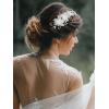imageSWEETV Flower Wedding Headpieces for Bride Rhinestone Bridal Headband handmade bride hair vine wedding hair piece for bride hair accessories for Women and Girls SilverSilver 2