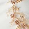 imageSWEETV Rose Gold Wedding Headband for Bride Floral Bridal Headband Rhinestone Headpiece Wedding Hair Accessories