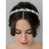 imageSWEETV Silver Bridal Headband Crystal Tiara for Women Pearl Wedding Headpieces for Bride Hair Accessories for Prom Birthday PartySilver