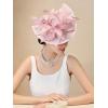 imageSWEETV Sinamay Kentucky Derby Hats Fascinators for Women Tea Party Hats for Church Cocktail Wedding Fancy Dress PartyPink