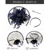 imageSWEETV Sinamay Kentucky Derby Hats Fascinators for Women Tea Party Hats for Church Cocktail Wedding Fancy Dress PartySet3 Tibetan Blue