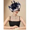 imageSWEETV Sinamay Kentucky Derby Hats Fascinators for Women Tea Party Hats for Church Cocktail Wedding Fancy Dress PartySet3 Tibetan Blue