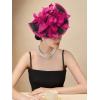 imageSWEETV Sinamay Kentucky Derby Hats Fascinators for Women Tea Party Hats for Church Cocktail Wedding Fancy Dress PartySet4 Rose Red