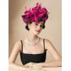 imageSWEETV Sinamay Kentucky Derby Hats Fascinators for Women Tea Party Hats for Church Cocktail Wedding Fancy Dress PartySet4 Rose Red