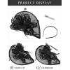imageSWEETV Tea Party Hats Fascinators for Women Fascinators Hats for Kentucky Derby Cocktail Wedding Fancy Dress PartyBlack
