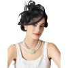 imageSWEETV Tea Party Hats Fascinators for Women Fascinators Hats for Kentucky Derby Cocktail Wedding Fancy Dress PartyBlack