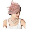 imageSWEETV Tea Party Hats Fascinators for Women Fascinators Hats for Kentucky Derby Cocktail Wedding Fancy Dress PartyDusty Pink
