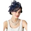 imageSWEETV Tea Party Hats Fascinators for Women Fascinators Hats for Kentucky Derby Cocktail Wedding Fancy Dress PartyNavy Blue
