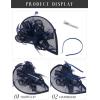 imageSWEETV Tea Party Hats Fascinators for Women Fascinators Hats for Kentucky Derby Cocktail Wedding Fancy Dress PartyNavy Blue