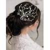 imageSWEETV Wedding Hair Comb Bridal Hair Pieces Rhinestone Bride Hair Clips Crystal Bridal Headband Elegant Hair Vine Sparkling Wedding Hair Accessories for Women and GirlsSilverB